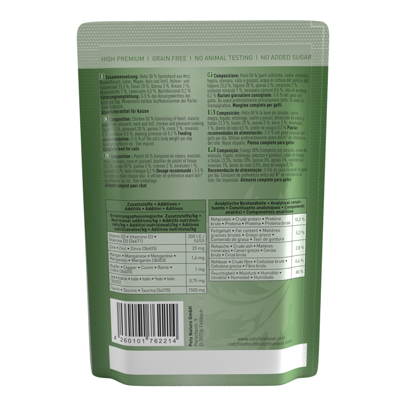 Classic N° 15 blautmatur fyrir ketti | Kjúklingur og fasani 85gr - Móri