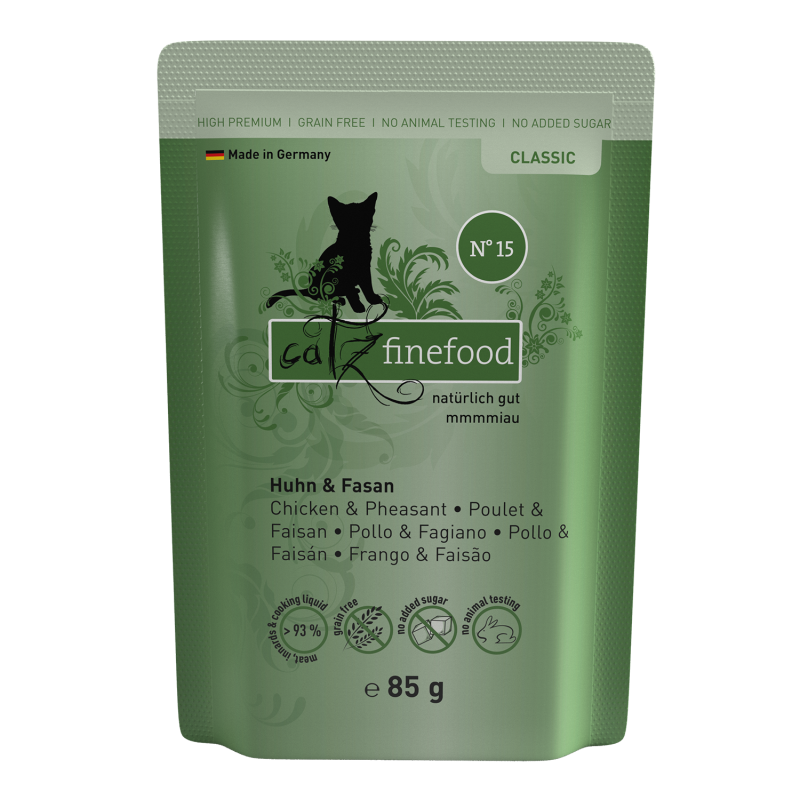 Classic N° 15 blautmatur fyrir ketti | Kjúklingur og fasani 85gr - Móri
