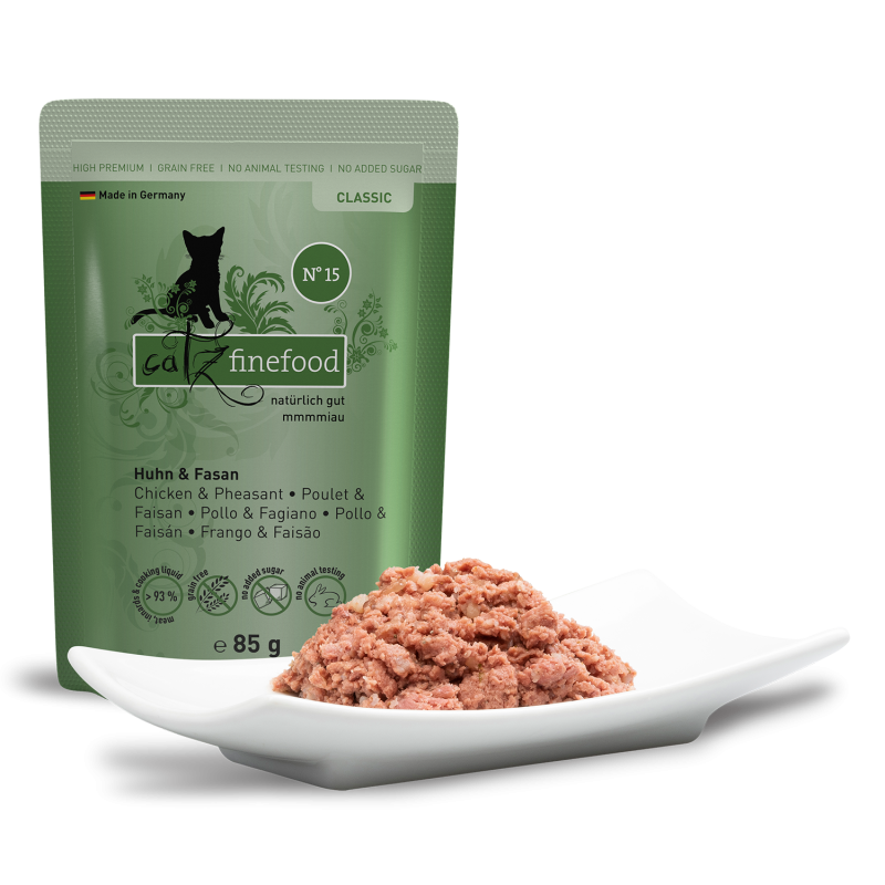 Classic N° 15 blautmatur fyrir ketti | Kjúklingur og fasani 85gr - Móri