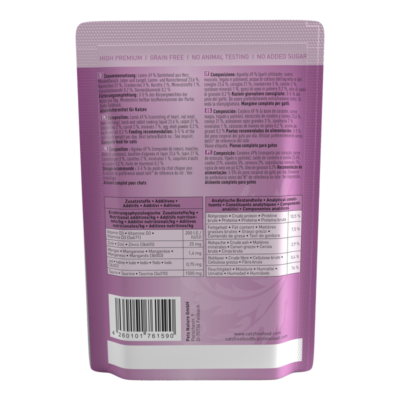 Classic N° 11 blautmatur fyrir ketti | Lamb og kanína 85g - Móri