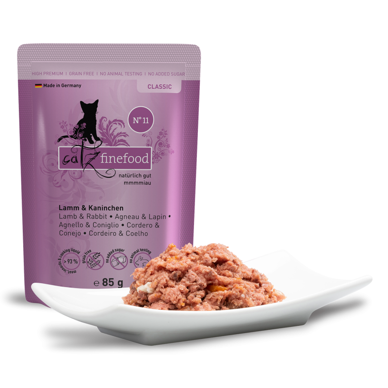 Classic N° 11 blautmatur fyrir ketti | Lamb og kanína 85g - Móri
