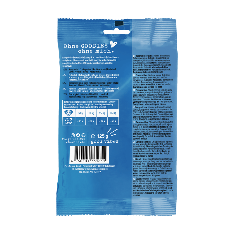 Goodies Mini með ufsa 125g - Móri