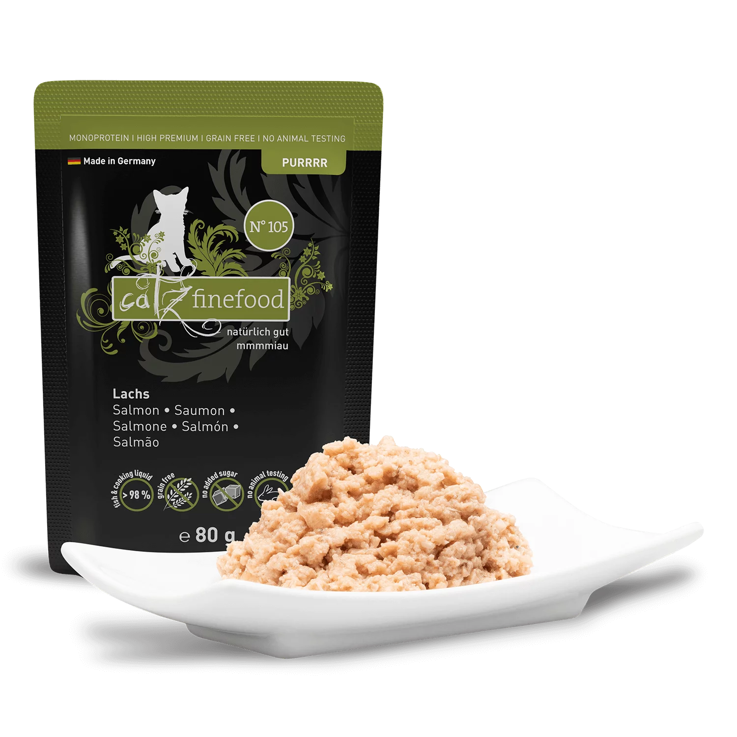Purrrr N° 105 blautmatur fyrir ketti | Lax 80gr - Móri