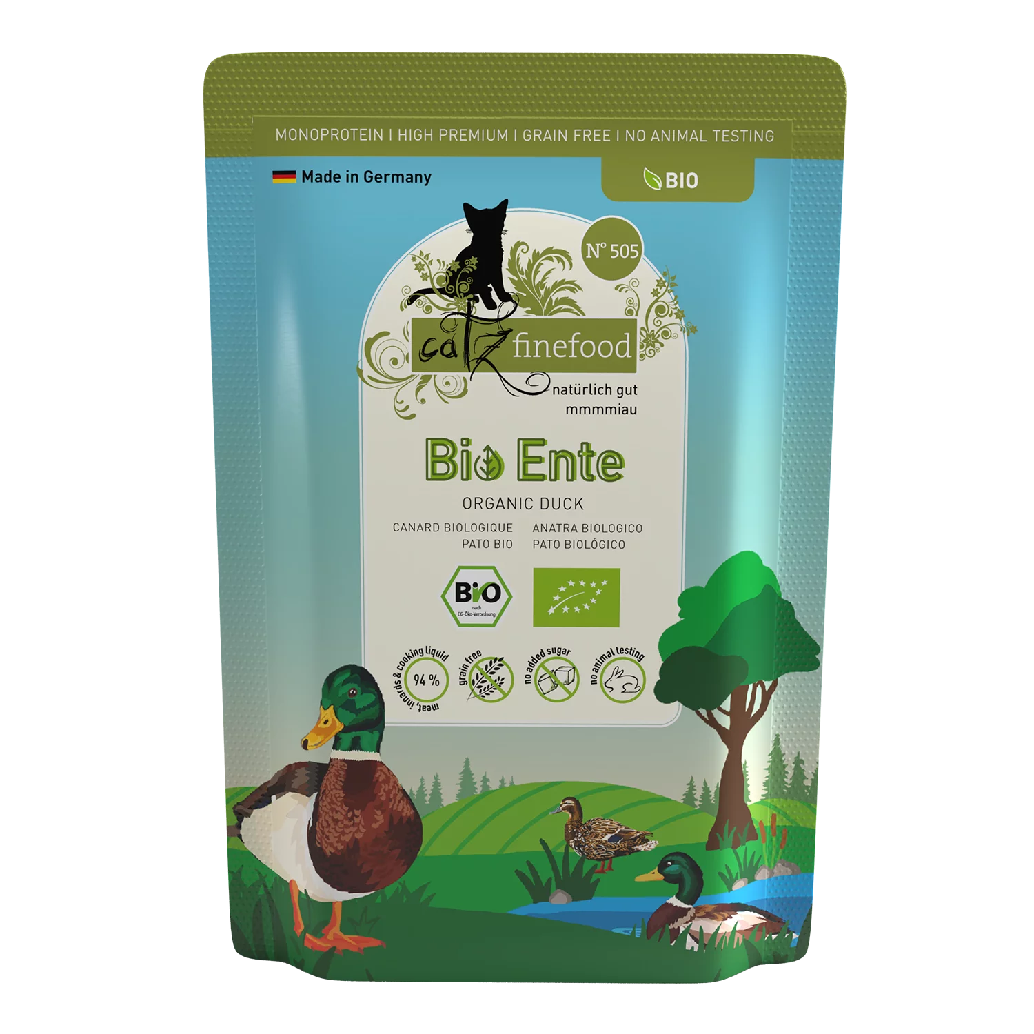 Bio N° 505 blautmatur fyrir ketti | Önd 85gr - Móri