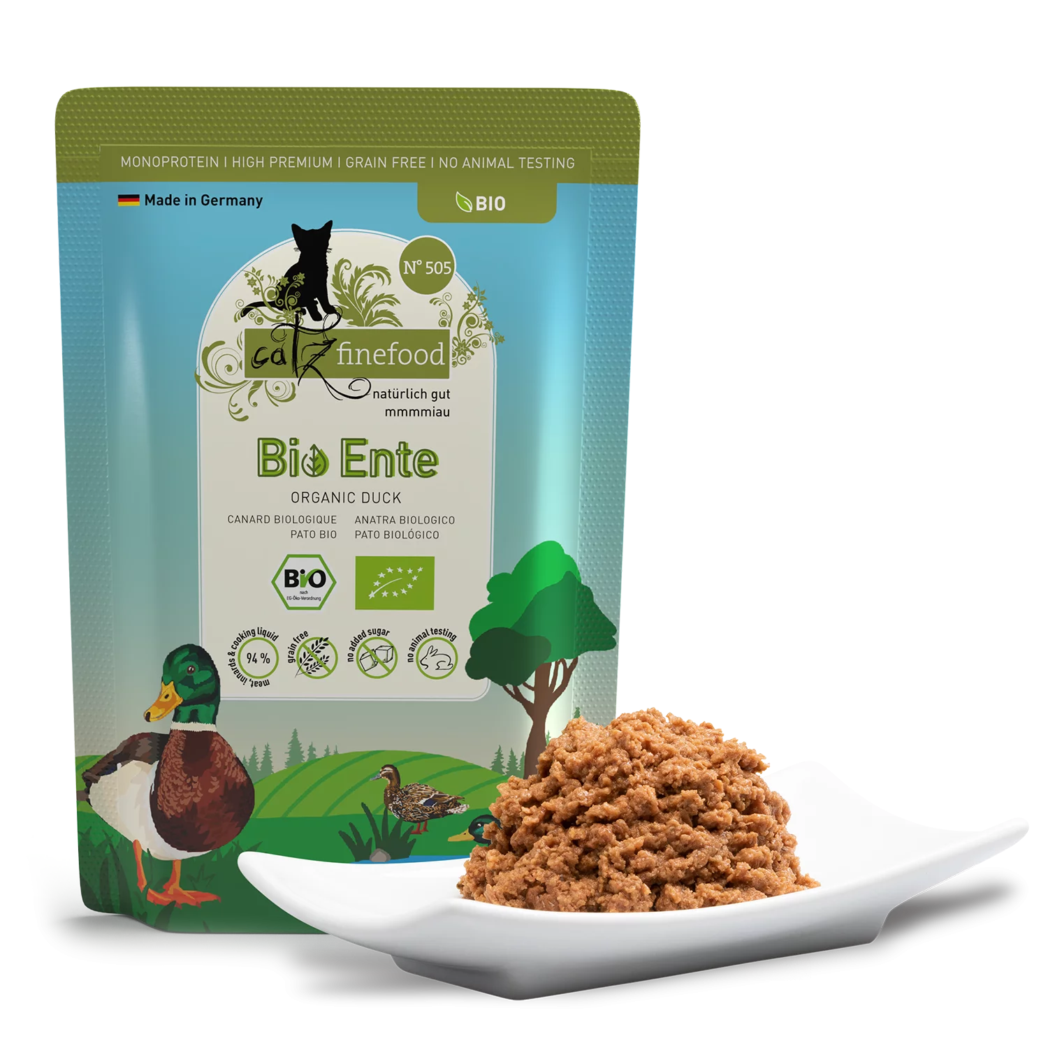 Bio N° 505 blautmatur fyrir ketti | Önd 85gr - Móri