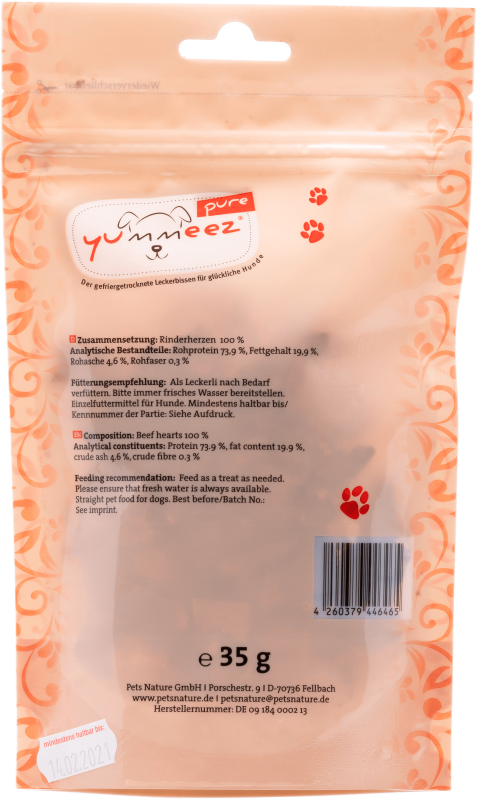 PURE hundanammi | 100% Nautahjörtu í bitum 35g - Móri