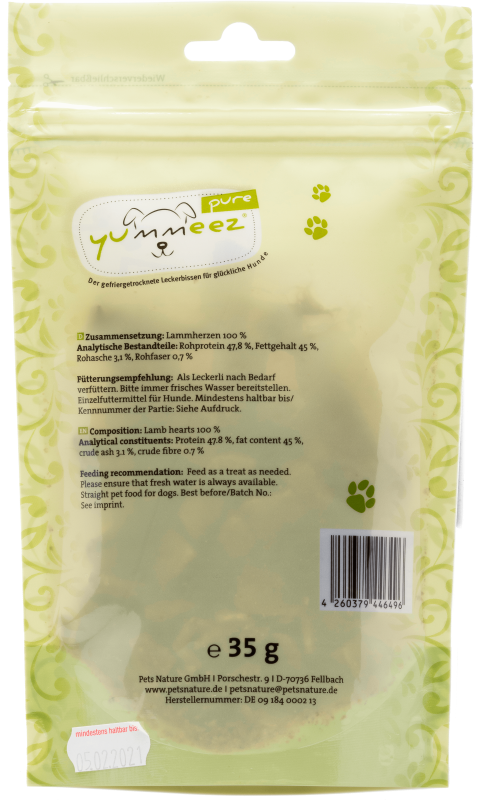 PURE hundanammi | 100% Lambahjörtu í bitum 35g - Móri