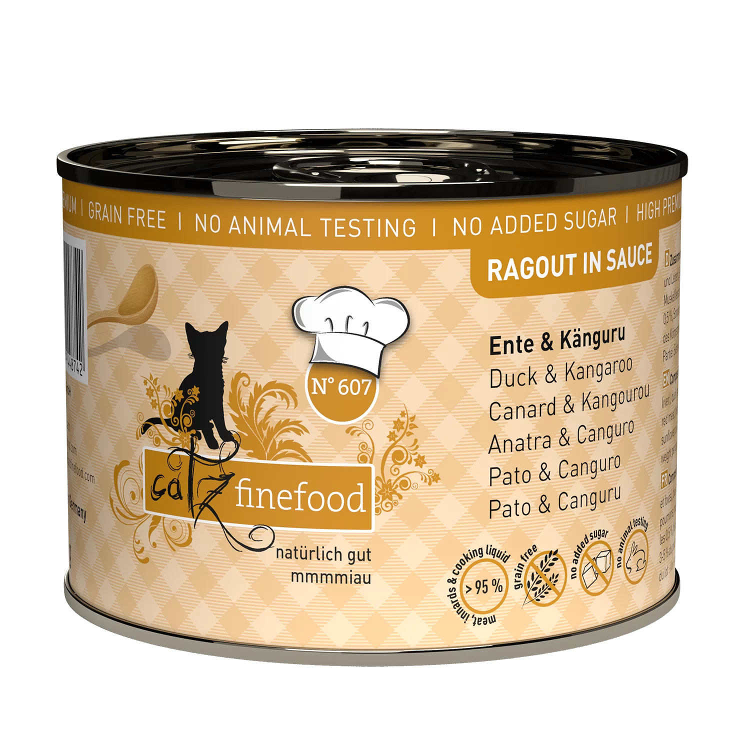 Ragú í sósu N° 607 blautmatur fyrir ketti | Önd og kengúra 190gr - Móri