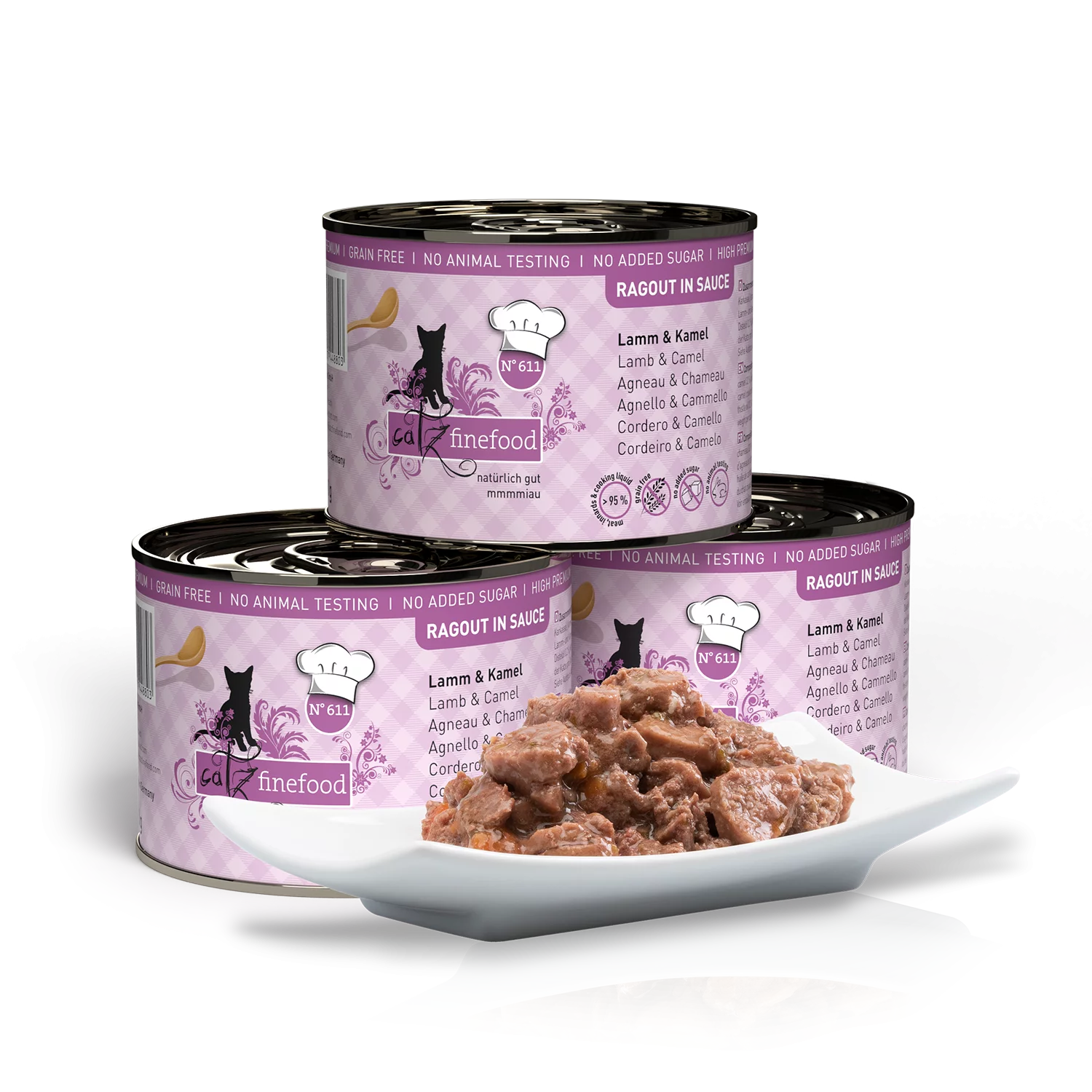 Ragú í sósu N° 611 blautmatur fyrir ketti | Lamb og úlfaldi 190gr - Móri