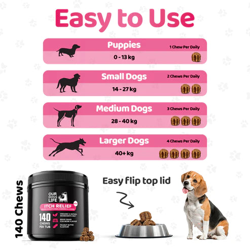 Itch Relief Dog Chews - Kláðastillandi nammibitar - Móri
