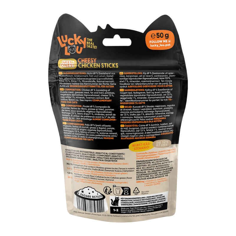 Sticks Kattanammi | Kjúklingur og ostur 50g - Móri