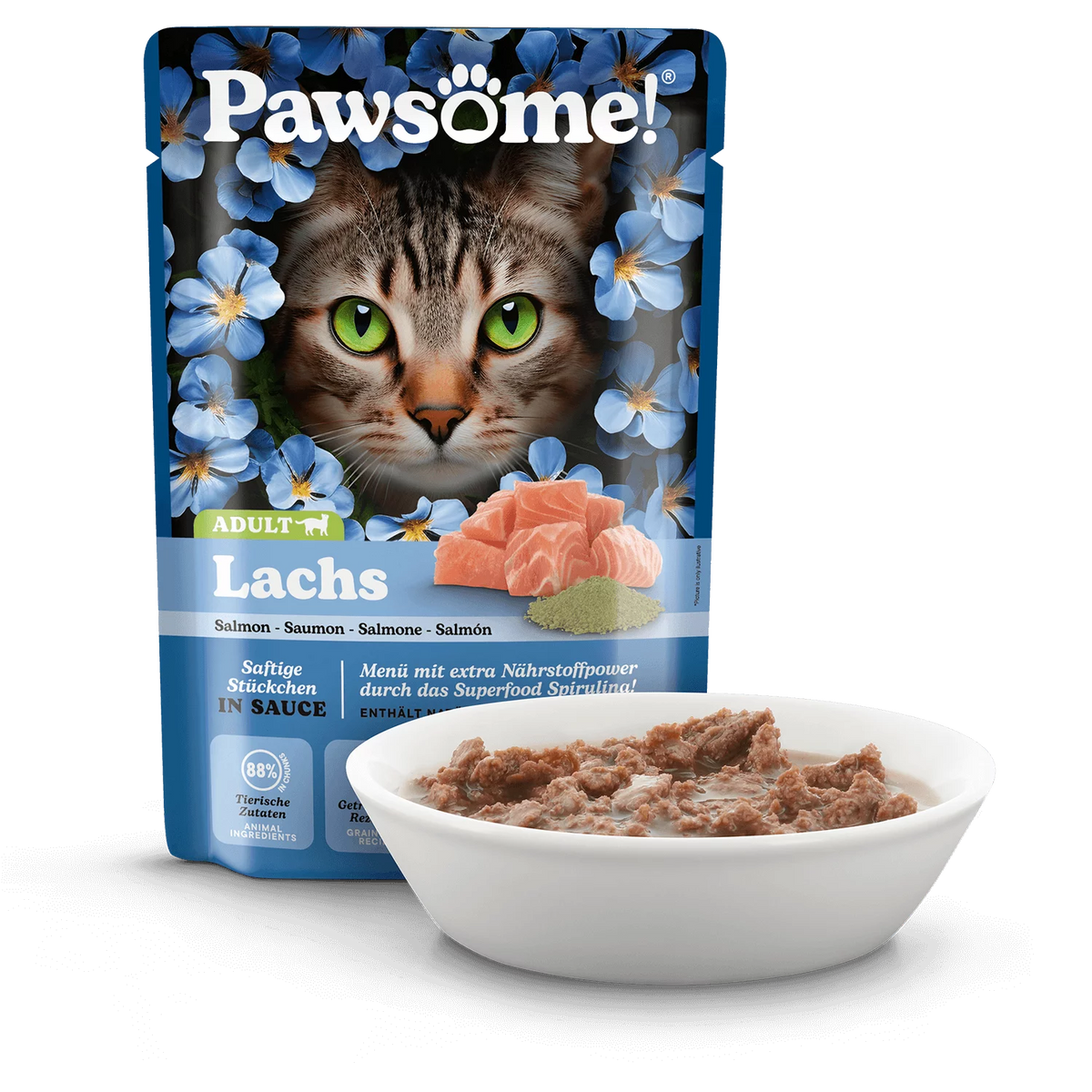 Pawsome blautmatur fyrir ketti | Lax 85g