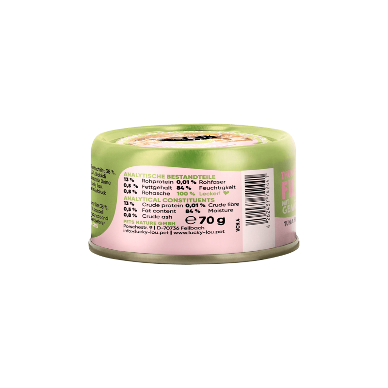 Extrafood blautmatur fyrir ketti | Túnfiskur og grænmeti í soði 70gr - Móri