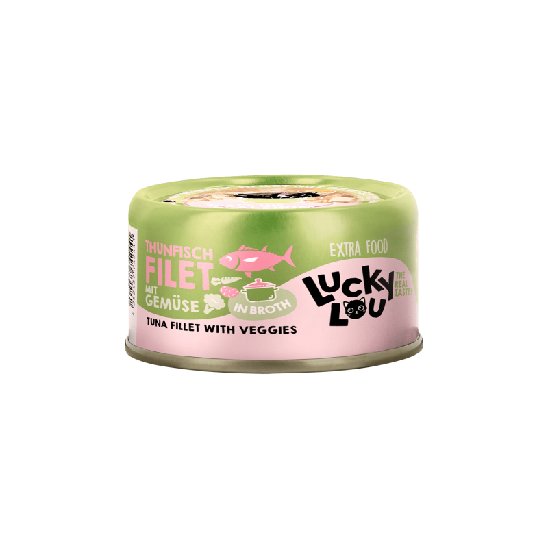 Extrafood blautmatur fyrir ketti | Túnfiskur og grænmeti í soði 70gr - Móri