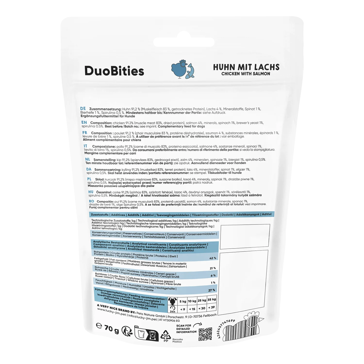 Duo Bites með kjúkling og lax 70g - Móri