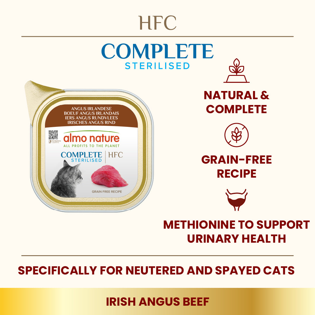 HFC complete sterilised blautmatur fyrir ketti með írsku angus nautakjöti