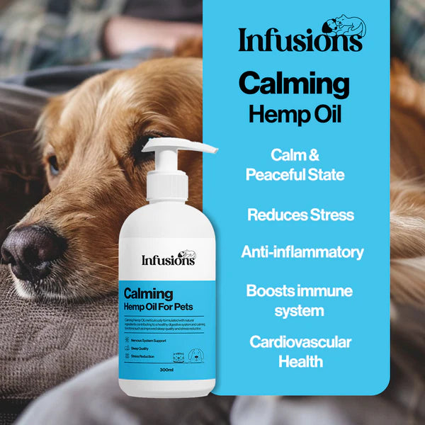 Calm Hemp Oil (300ml) | Hampolía fyrir hunda og ketti | Róandi - Móri