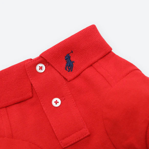 Polo Cotton Mesh Skyrta - Rauð - Móri