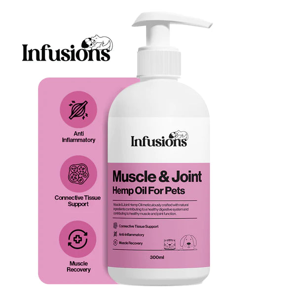 Muscle & Joint Hemp Oil (300ml) | Hampolía fyrir hunda og ketti | Fyrir vöðva og liði - Móri