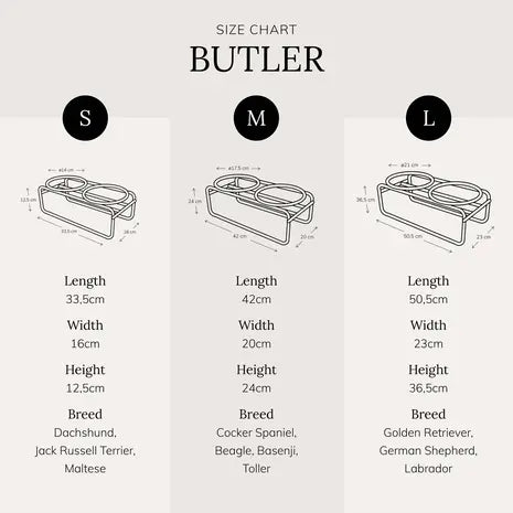 BUTLER Statíf fyrir Bamboo hundaskálar - Móri