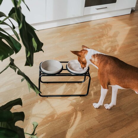 BUTLER Statíf fyrir Bamboo hundaskálar - Móri
