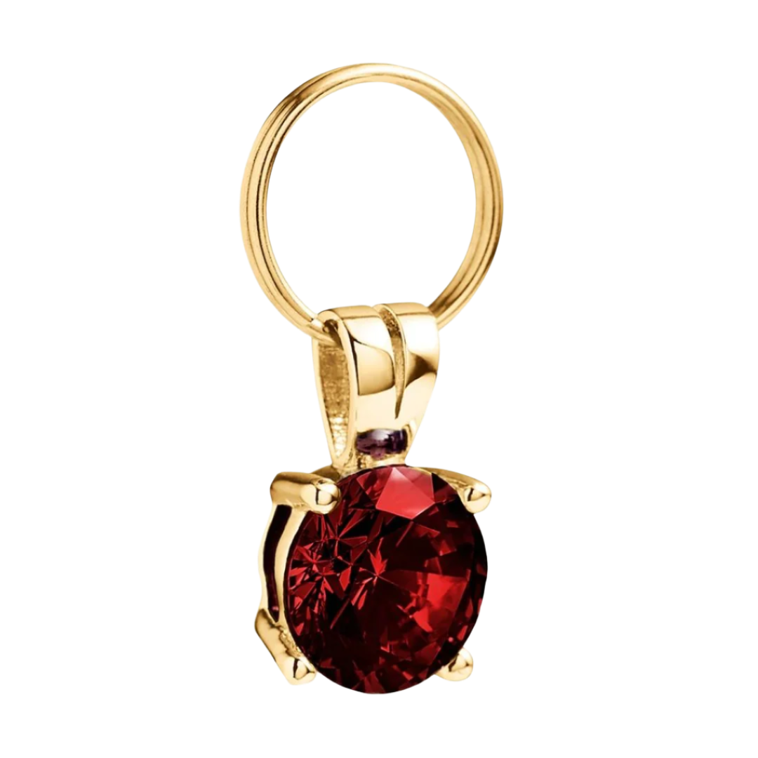 Skrautsteina viðhengi á ólar - Garnet rauður - Móri