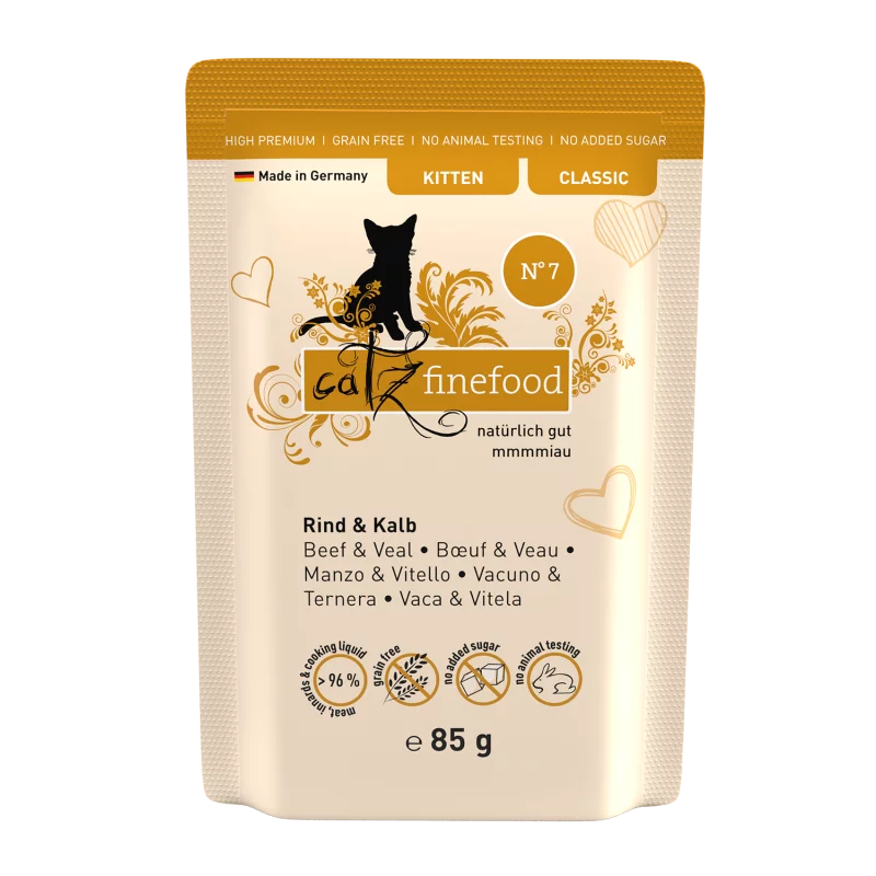 Classic Kitten N° 07 blautmatur fyrir kettlinga | Nauta og kálfakjöt 85g - Móri