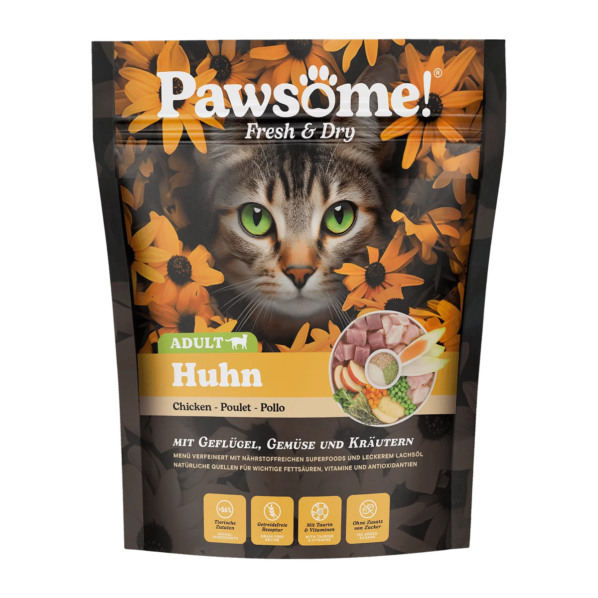 Pawsome Fresh & Dry þurrmatur fyrir ketti | Kjúklingur 750g