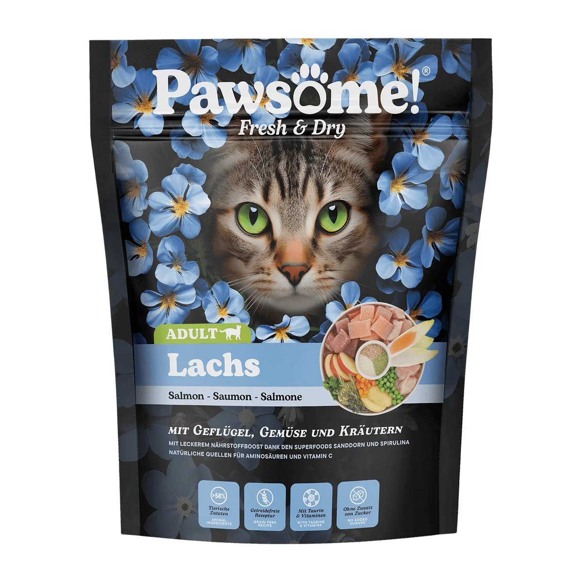 Pawsome Fresh & Dry þurrmatur fyrir ketti | Lax 750g
