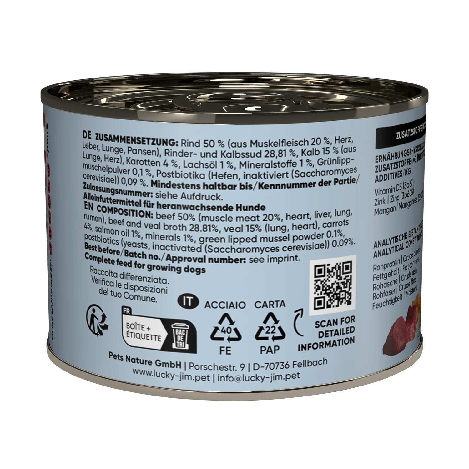 Classic MINI blautmatur fyrir hvolpa | Nautakjöt og kálfakjöt 200g - Móri