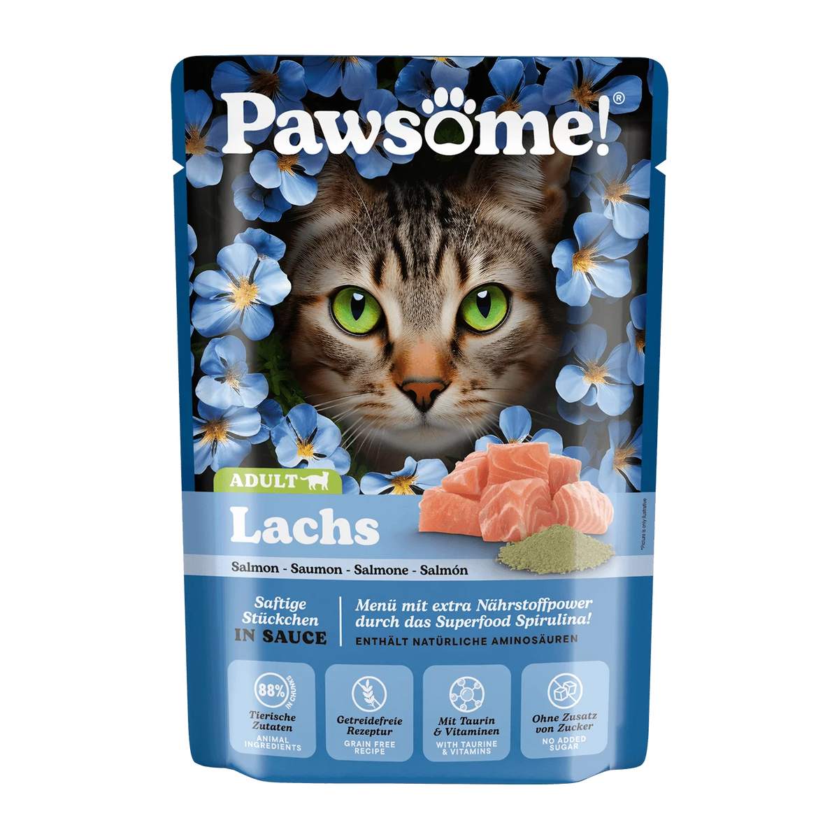 Pawsome blautmatur fyrir ketti | Lax 85g