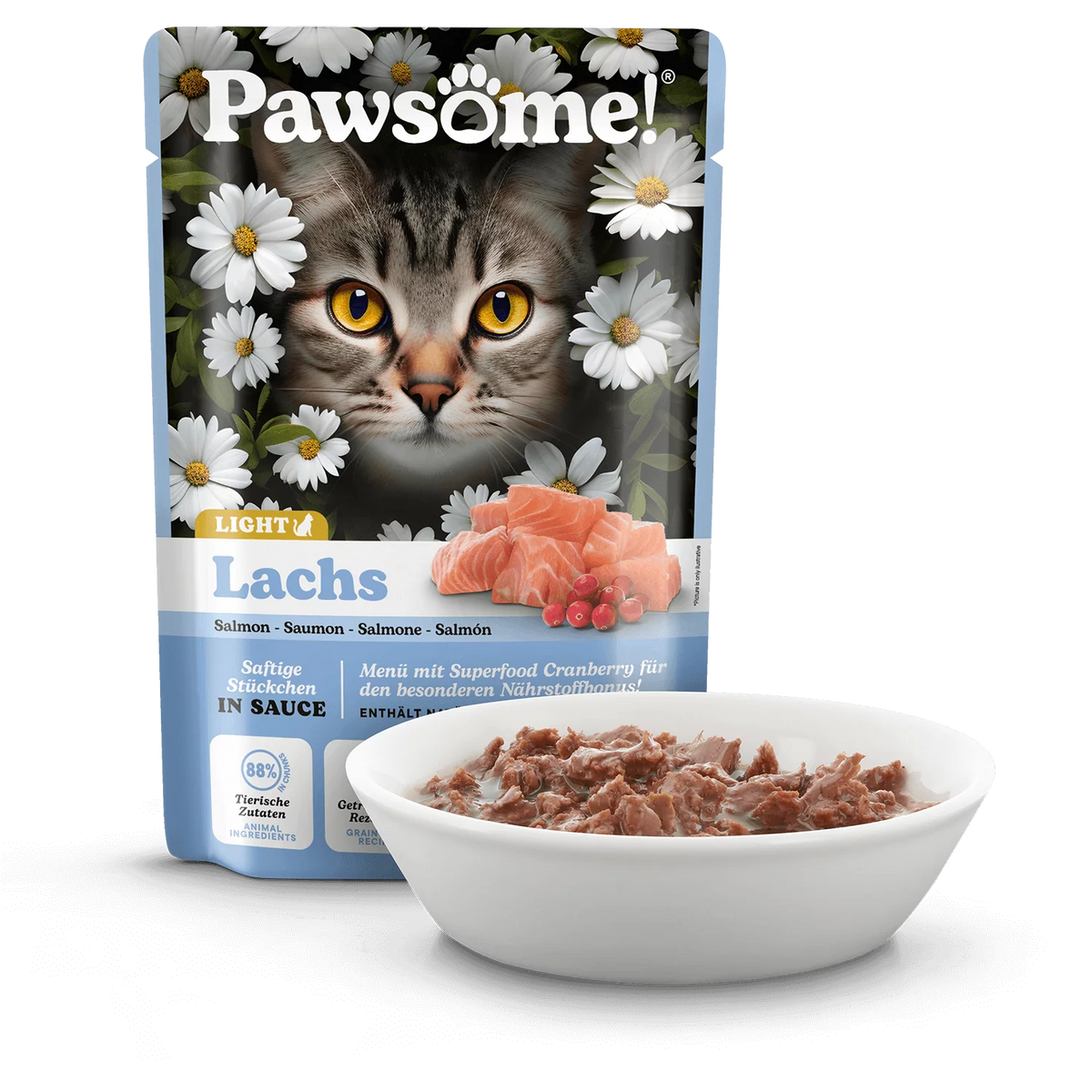 Pawsome Light blautmatur fyrir ketti | Lax 85g