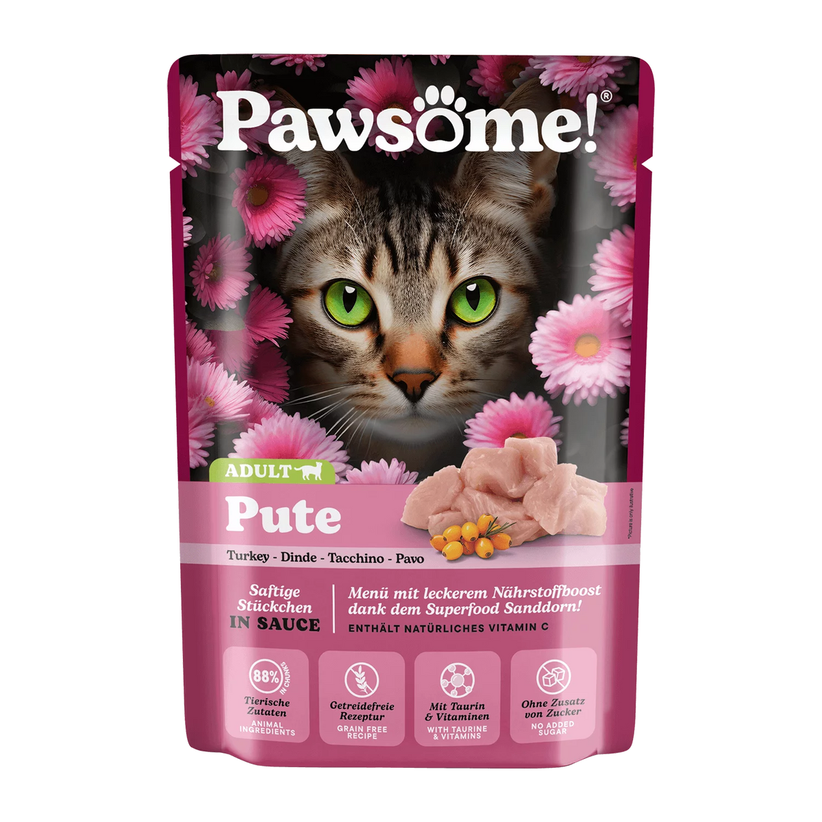 Pawsome blautmatur fyrir ketti | Kalkúnn 85g