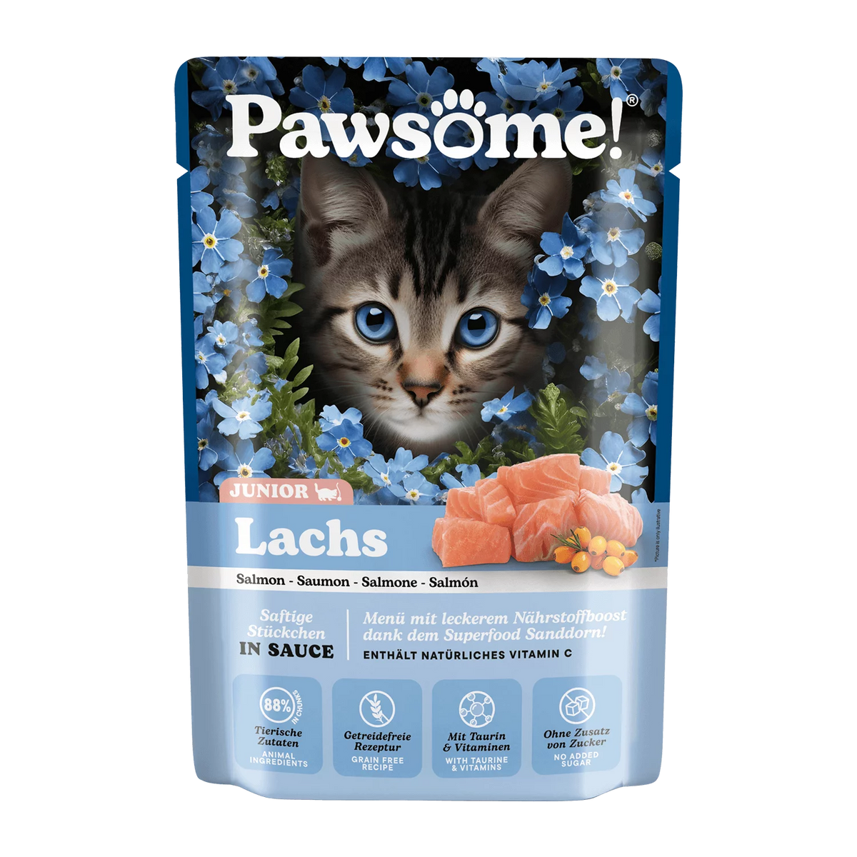 Pawsome blautmatur fyrir kettlinga | Lax 85g