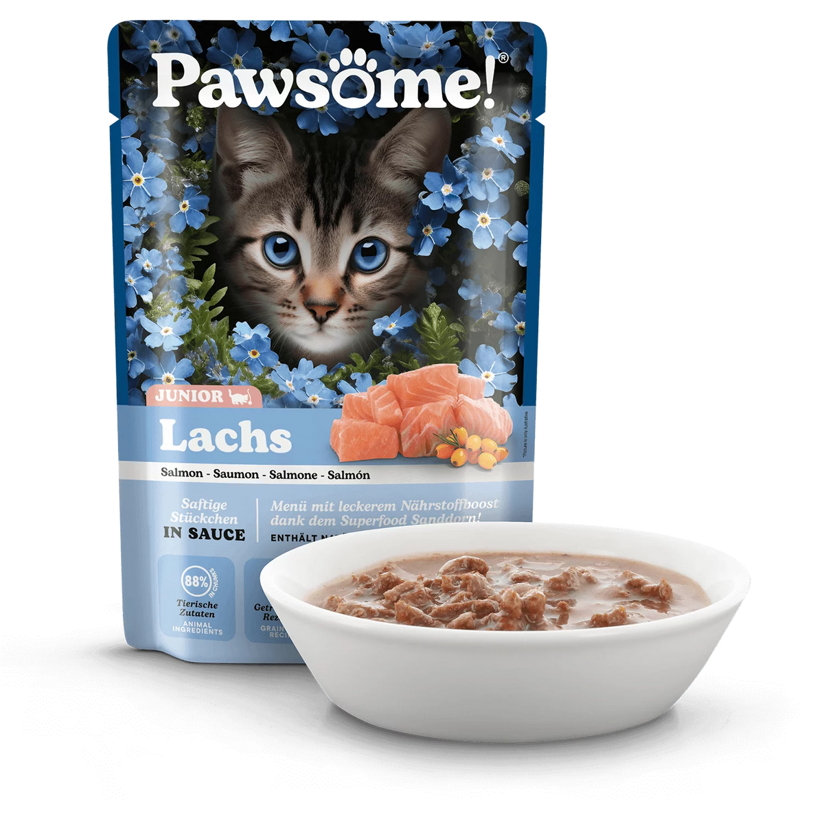Pawsome blautmatur fyrir kettlinga | Lax 85g