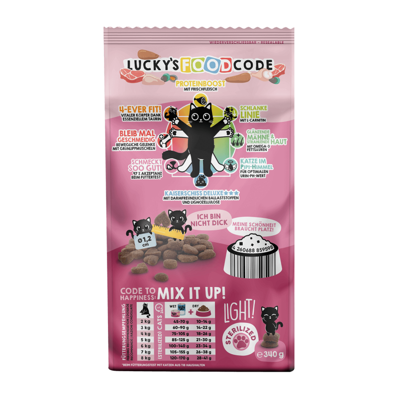 Food Code Light þurrmatur fyrir ketti | Fugla og lambakjöt