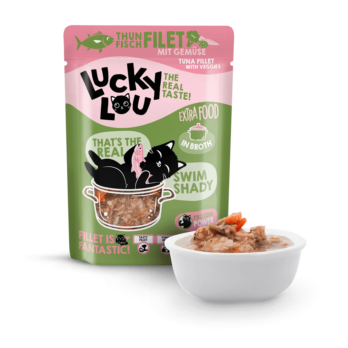 Extrafood blautmatur fyrir ketti | Túnfiskur og grænmeti í soði 70g | Poki