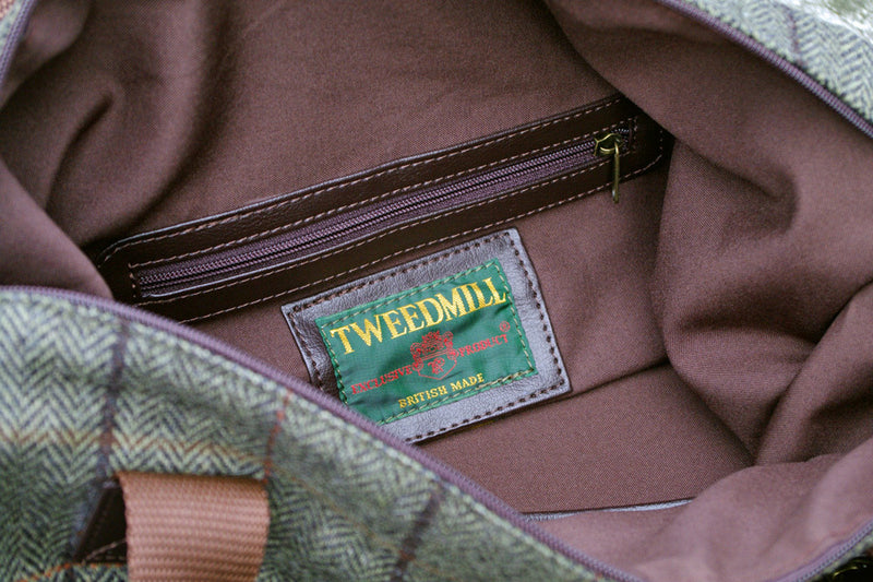 Traditional Tweed helgartaska - Græn