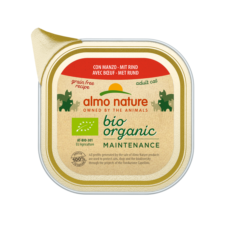 Bio Organic með nautakjöti - Blautmatur fyrir ketti (85g)